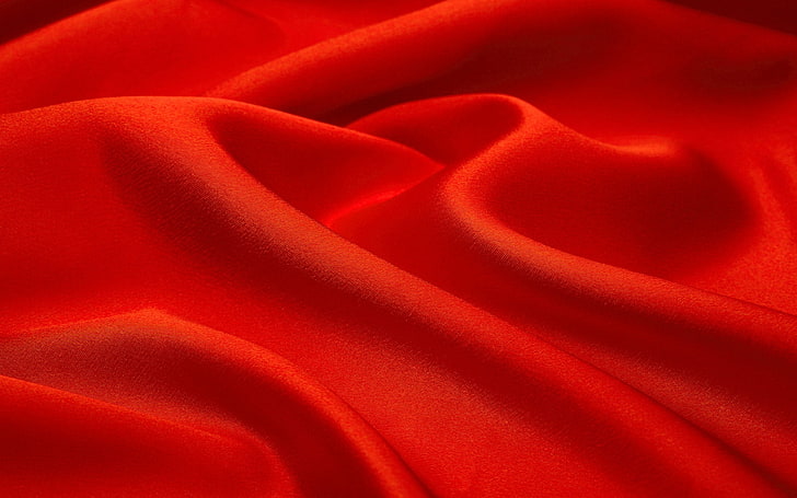 red textile, wave, background, texture, fabric, red, folds, HD wallpaper