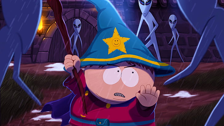 South Park: The Stick Of Truth, Eric Cartman, extraterrestres, mago, arte digital, series, Fondo de pantalla HD