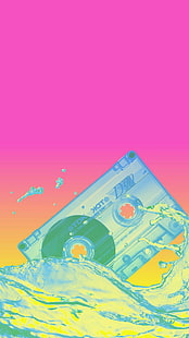cassette, cinta, onda de vapor, Fondo de pantalla HD HD wallpaper