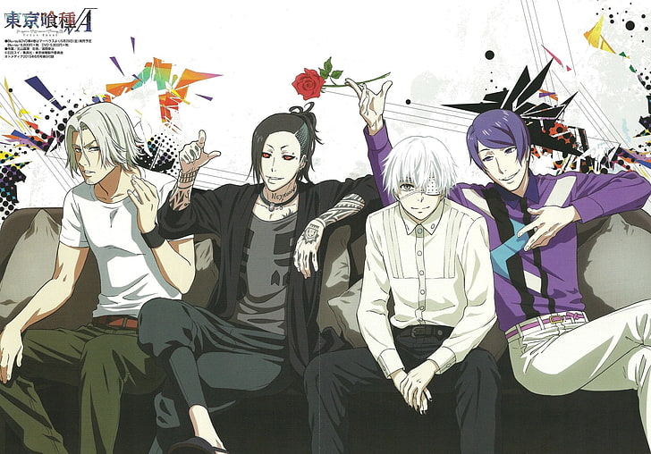 Anime, Tokyo Ghoul, Ken Kaneki, Renji Yomo, Shū Tsukiyama, Uta (Tokyo Ghoul), HD wallpaper