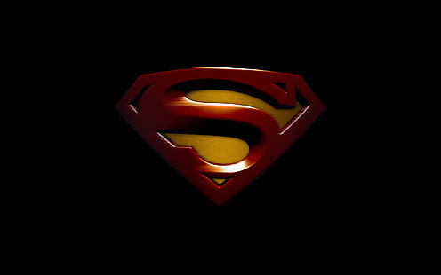 Superman, segno, rosso, sfondo scuro, logo superman, superman, segno, rosso, sfondo scuro, Sfondo HD HD wallpaper