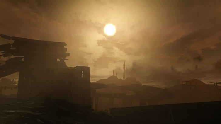 apocalyptic, Fallout: New Vegas, sun rays, screen shot, video games, HD wallpaper