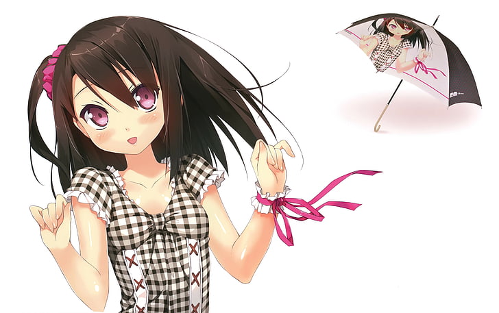anime, artist, background, characters, girls, illustrations, kantoku, original, shizuku, simple, HD wallpaper