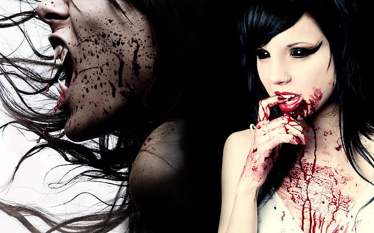 sweet vampire of mine Blood girl horror Monster HD, abstract, fantasy, girl, blood, monster, horror, vampire, HD wallpaper