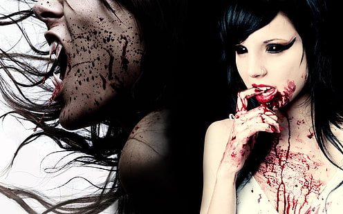 süßer Vampir von mir Blood Girl Horror Monster HD, abstrakt, Fantasy, Mädchen, Blut, Monster, Horror, Vampir, HD-Hintergrundbild HD wallpaper