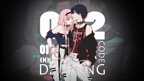 Darling in the FranXX, Zero Two (Darling in the FranXX), Code:016 (Hiro), pink hair, HD wallpaper HD wallpaper