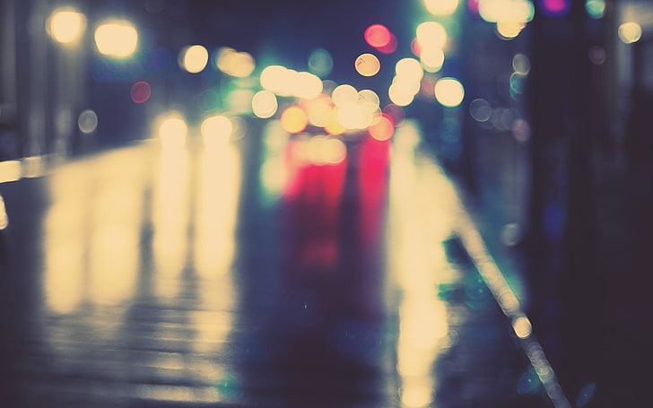 blurred, city, night, bokeh, lights, HD wallpaper