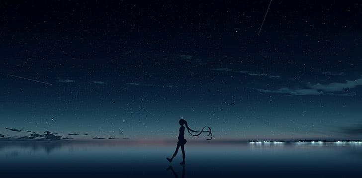 Anime, Vocaloid, Hatsune Miku, Nacht, HD-Hintergrundbild