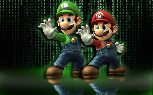 Марио и Луиджи матрица Луиджи Марио snes HD, игри, Марио, Луиджи, матрица, snes, HD тапет HD wallpaper