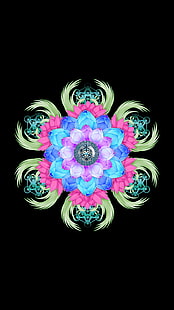 mandala, lotus, motifs, fleur, Fond d'écran HD HD wallpaper