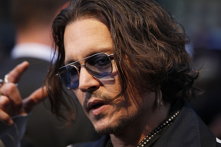 Johnny Depp, Johnny Depp, occhiali, look, gesto, attore, Sfondo HD