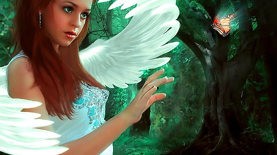 Прикосновение бабочки Волшебная фантазия ангела Ultra 3840 × 2160 Hd Обои 1767499, HD обои HD wallpaper