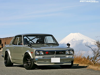 Nissan Nissan Skyline Hakosuka Japan Mountain Car Mount Fuji GT2000, Tapety HD HD wallpaper
