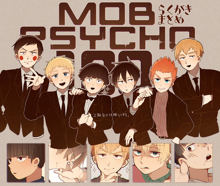 Anime, Mob Psycho 100, Arataka Reigen, Ekubo (Mob Psycho 100), Ritsu Kageyama, Sho Suzuki, Teruki Hanazawa, HD tapet