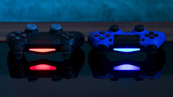 video games, DualShock, PlayStation 4, controllers, 500px, DualShock 4, HD wallpaper HD wallpaper