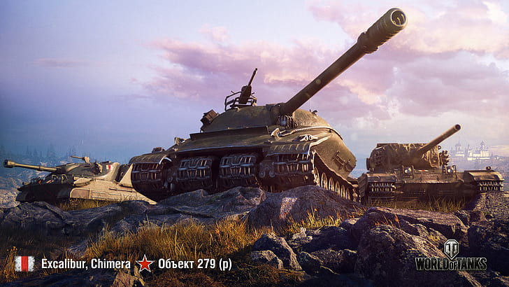 Excalibur, WoT, World of Tanks, Kriegsspiel, Chimäre, Objekt 279, HD-Hintergrundbild
