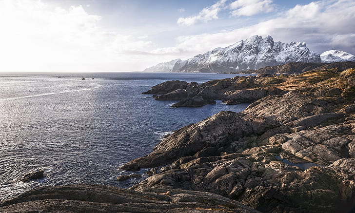 Norwegia, tebing, Norwegia, tebing, s, terbaik, latar belakang, Wallpaper HD