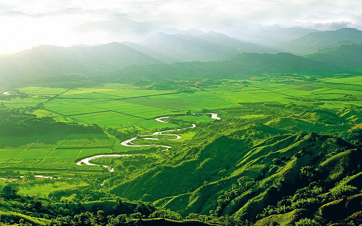 Kolumbia Valle Cocora Mountains River-Nature High .., Tapety HD