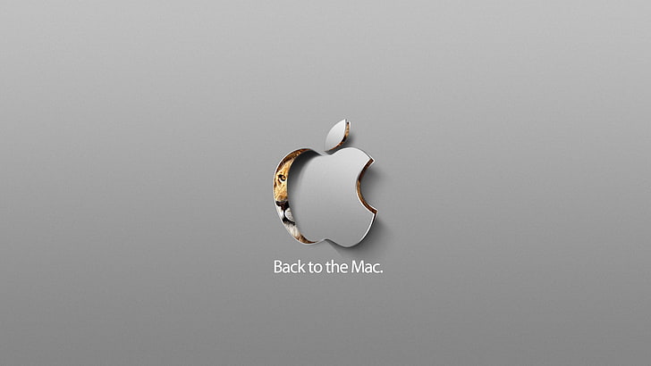 grå Tillbaka till Mac-logotypen, Apple Inc., HD tapet