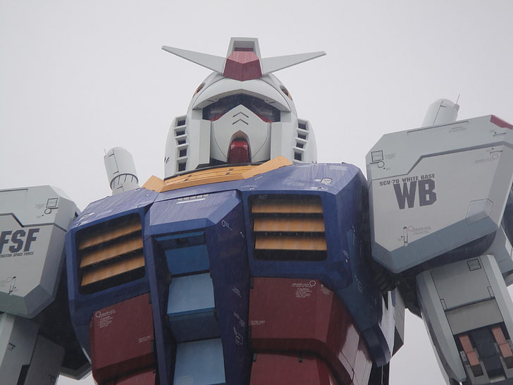 red, white, and blue gundam robot illustration, Gundam, Japan, Mobile Suit Gundam, RX-78 Gundam, HD wallpaper