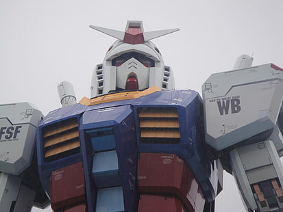 ilustração de robô gundam vermelho, branco e azul, Gundam, Japão, Mobile Suit Gundam, RX-78 Gundam, HD papel de parede HD wallpaper