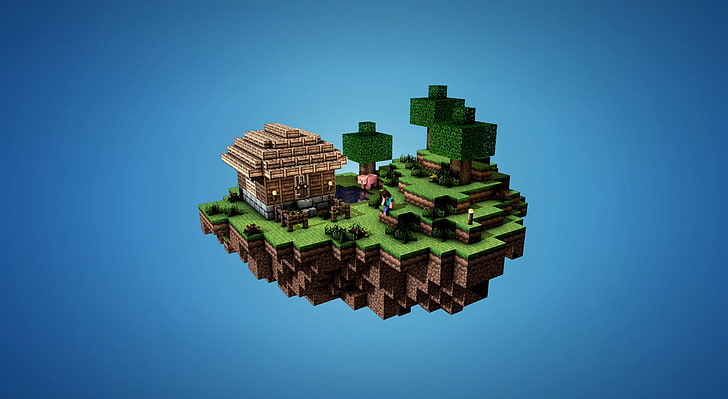 Sky Island HD Wallpaper, fondo de pantalla verde y marrón de Minecraft, artístico, 3D, Juegos / Otros juegos, juegos, minecraft, isla, cielo, Fondo de pantalla HD
