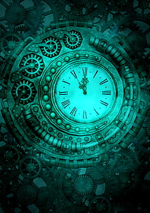 นาฬิกา, เกียร์, steampunk, กลไก, วอลล์เปเปอร์ HD HD wallpaper