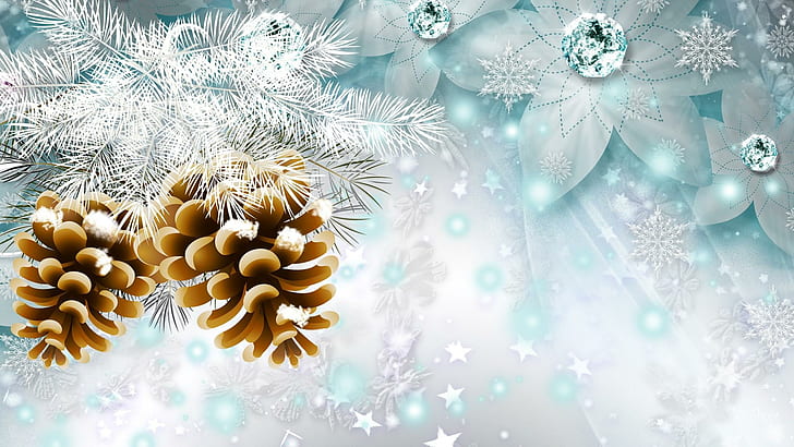 A Season To Celebrate, star snow flakes and flowers wallpaper, firefox persona, snowflakes, stars, frost, christmas, diamonds, brand thunder, flowers, pine co, HD wallpaper