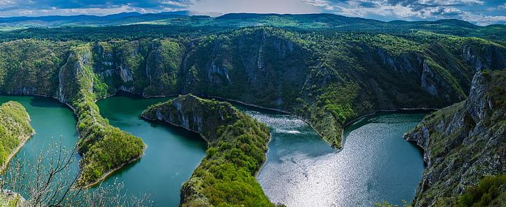 Serbia, cañón de Uvac, naturaleza, paisaje, río, cañón, Fondo de pantalla HD