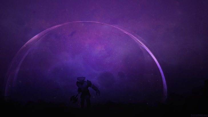 Silhouette der Person unter Mond Wallpaper, darkterror, gesichtslose Leere, Dota 2, Kunst, HD-Hintergrundbild