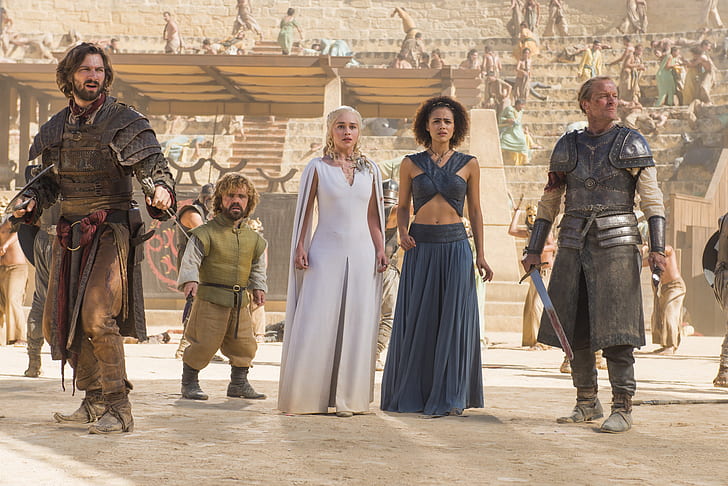 Spiel der Throne, Tyrion Lannister, Peter Dinklage, Daenerys Targaryen, Emilia Clarke, Fernsehserie, Filme, HD-Hintergrundbild