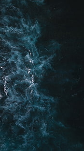 oceano, mar, água, vista aérea, ondas, HD papel de parede HD wallpaper