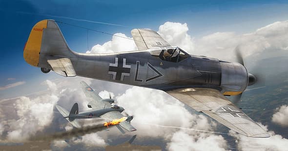 第二次世界大戦、fw 190、フォッケウルフ、フォッケウルフ Fw 190、飛行機、戦争、航空機、 HDデスクトップの壁紙 HD wallpaper