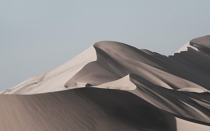 postre marrón, arena, paisaje, naturaleza, desierto, duna, cielo despejado, Fondo de pantalla HD