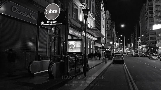 1600x900 px Rue monochrome de Buenos Aires Métro Jeux vidéo Soul Calibur HD Art, STREET, monochrome, métro, 1600x900 px, Buenos Aires, Fond d'écran HD HD wallpaper