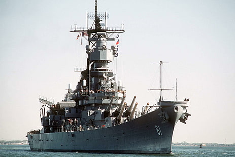 Battleship 'uss Iowa', battle, navy, iowa, battleship, boats, HD wallpaper HD wallpaper
