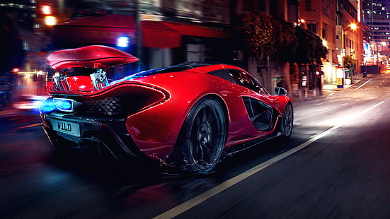 Red McLaren P1 Nacht, Nacht, McLaren, Autos, HD-Hintergrundbild HD wallpaper