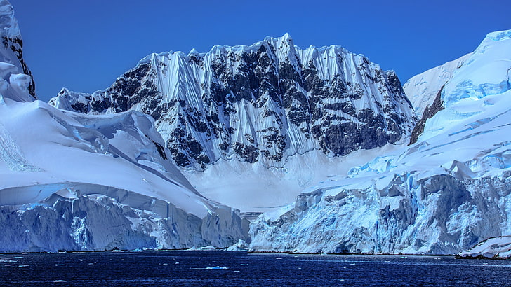 iceberg, glacial lake, arctic, arctic ocean, glacier, ice cap, glacial landform, polar ice cap, geological phenomenon, mountain, melt, ice, massif, HD wallpaper