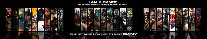 Portal (gra) Borderlands gry wideo Assassins Creed Half-Life 2 Far Cry 3 Dota 2 Fallout: New Vegas Deus Ex: Human Revolution Splinter Cell Team Fortress 2 Super Mario Master Chief Devil May Cry Crysis Halo, Tapety HD