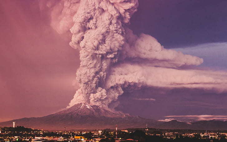 تصوير ، طبيعة ، ملون ، ثوران بركاني ، بركان، خلفية HD
