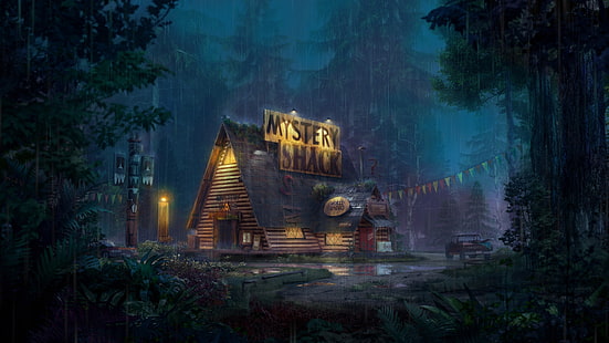 Gravity Falls, Mystery, Cartoon, Fernsehen, Wald, HD-Hintergrundbild HD wallpaper
