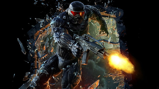 Gra Call of Duty, gry wideo, Crysis 3, rozbite szkło, broń, Tapety HD HD wallpaper