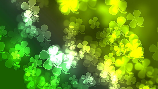 Празник, ден на Свети Патрик, детелина, зелено, HD тапет HD wallpaper