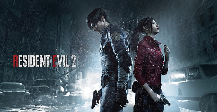 Resident Evil, Resident Evil 2, videospel, Leon Kennedy, Racoon City, Claire Redfield, Capcom, HD tapet