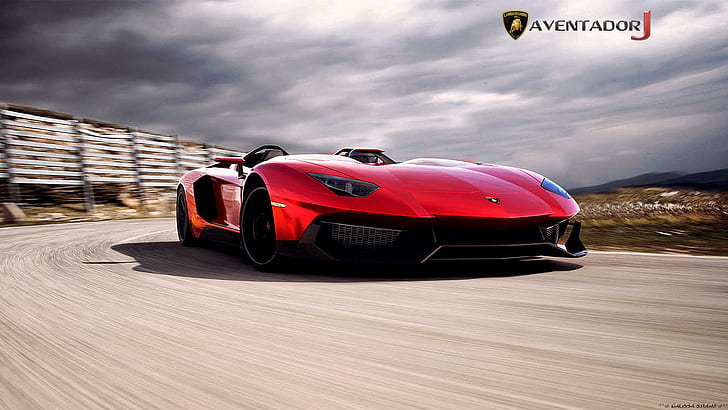 Lamborghini-aventador-j 2012, aventador, lamborghini, lamborghini aventador, italian car, splendid car, red car, dalissa, cars, HD wallpaper