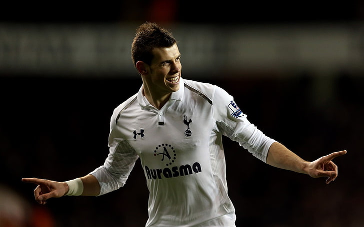 weißes und schwarzes Adidas-Trikot für Herren, Gareth Bale, Tottenham Hotspur, Tottenham, HD-Hintergrundbild