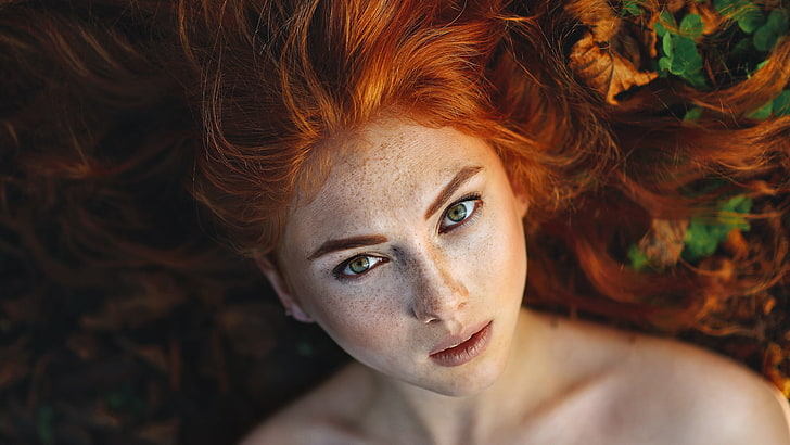 redhead, portrait, face, women, model, HD wallpaper