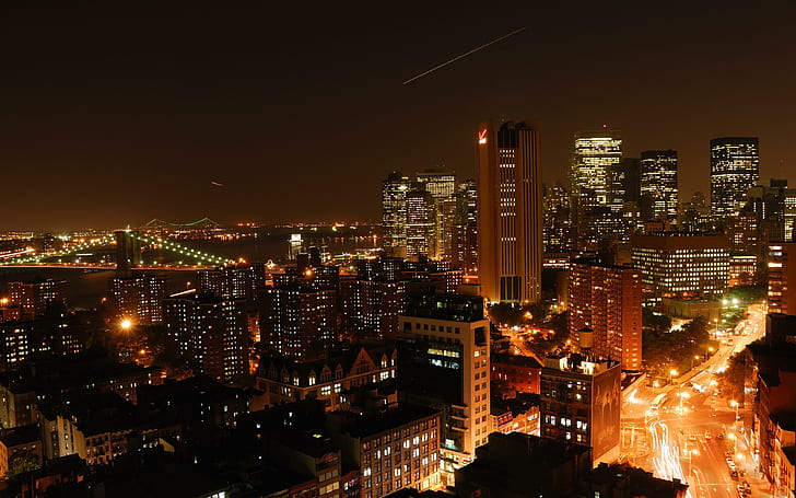 Центр Манхэттена, высотные здания, Манхэттен, центр города, путешествия и мир, HD обои