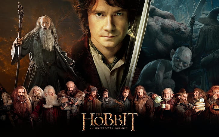 2012 film, The Hobbit: An Onexpected Journey, 2012, Film, Hobbit, Oväntad, Journey, HD tapet