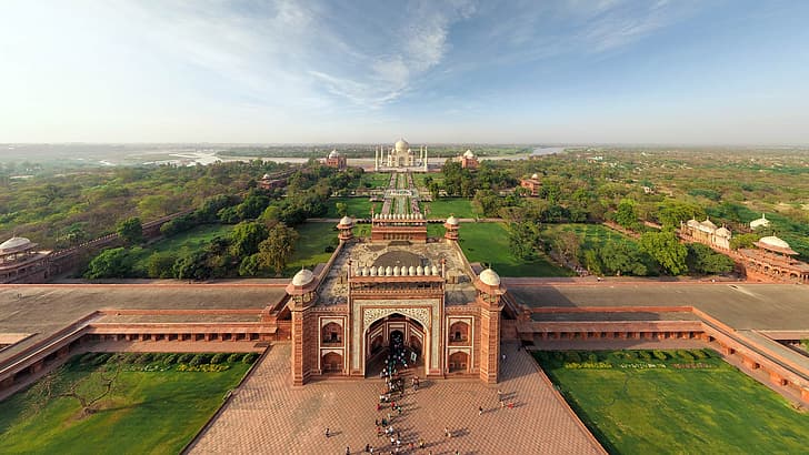 Taj Mahal, architettura, India, punto di riferimento, Patrimonio dell'Umanità, Sfondo HD